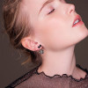 Round Stone Bow-knot Stud Earring