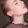 Round Stone Bow-knot Stud Earring