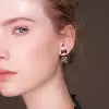 Round Stone Bow-knot Stud Earring