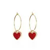 Fashion Red Heart Dangle Earring