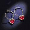 Fashion Red Heart Dangle Earring