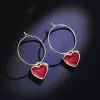 Fashion Red Heart Dangle Earring