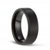 Black Tungsten Wedding Bands with Matte Brushed for Men