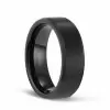 Black Tungsten Wedding Bands with Matte Brushed for Men