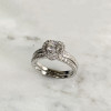 Halo Heart Cut White Sapphire Dainty Wedding Ring Set