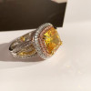5.6ct Cushion Cut Yellow Sapphire Engagement Ring