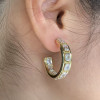 5ctw Emerald Cut White Sapphire Hoop Earrings