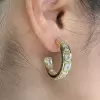 5ctw Emerald Cut White Sapphire Hoop Earrings