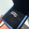 4.5ct Radiant Cut Blue Sapphire Eternity Band