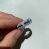 4.5ct Radiant Cut Blue Sapphire Eternity Band
