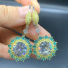 13ctw Round Cut White Sapphire Drop Earrings
