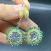 13ctw Round Cut White Sapphire Drop Earrings