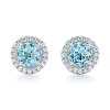 2.55ct Halo Aquamarine Earring Studs