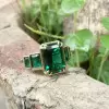 8ct Emerald Cut Emerald Engagement Ring in Gold