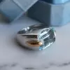 14ct Emerald Cut Aquamarine Vintage Cocktail Ring