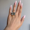 14ct Emerald Cut Aquamarine Vintage Cocktail Ring