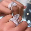 5.7ct Pear Cut White Sapphire Wedding Ring Set