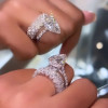 5.7ct Pear Cut White Sapphire Wedding Ring Set