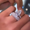 5.7ct Pear Cut White Sapphire Wedding Ring Set