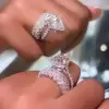5.7ct Pear Cut White Sapphire Wedding Ring Set