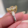 2ct Unique Asscher Cut White Sapphire Engagement Ring 