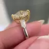 2ct Unique Asscher Cut White Sapphire Engagement Ring 