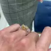 2ct Unique Asscher Cut White Sapphire Engagement Ring 