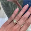 2ct Unique Asscher Cut White Sapphire Engagement Ring 