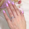 Triangle White Sapphire Engagement Ring