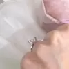 Triangle White Sapphire Engagement Ring
