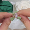 Unique Rose Gold Tone Oval Cut White Sapphire Ring with Curved Eternity Band