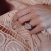 Three-stone Oval Cut Ring With A Radiant Cut Eternity Ring Band
