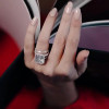 4ct Radiant Cut White Sapphire 3pcs Bridal Set