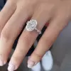Unique Halo Oval Cut White Sapphire Ring