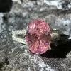 5ct Oval Cut Pink Sapphire Split Shank Engagement Ring