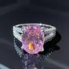 5ct Oval Cut Pink Sapphire Split Shank Engagement Ring
