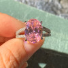 5ct Oval Cut Pink Sapphire Split Shank Engagement Ring