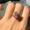 5ct Oval Cut Pink Sapphire Split Shank Engagement Ring