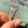 5ct Oval Cut Pink Sapphire Split Shank Engagement Ring