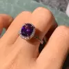 2.5ct Oval Cut Amethyst Classic Halo Engagement Ring
