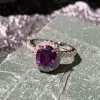 2.5ct Oval Cut Amethyst Classic Halo Engagement Ring