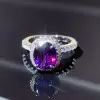 2.5ct Oval Cut Amethyst Classic Halo Engagement Ring