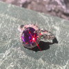 2.5ct Oval Cut Amethyst Classic Halo Engagement Ring