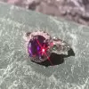 2.5ct Oval Cut Amethyst Classic Halo Engagement Ring