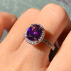 2.5ct Oval Cut Amethyst Classic Halo Engagement Ring