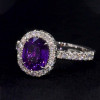 2.5ct Oval Cut Amethyst Classic Halo Engagement Ring