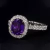 2.5ct Oval Cut Amethyst Classic Halo Engagement Ring