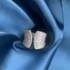 3CTW Round Cut White Sapphire Paved Wedding Band