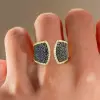 3CTW Round Cut Black Sapphire Wedding Band