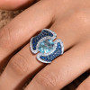 4ct Oval Cut Aquamarine Vintage Cocktail Ring